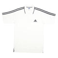 ADIDAS Mens White & Black Short Sleeve Classic Logo Polo Shirt M Cotton Blend