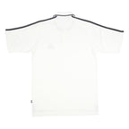 ADIDAS Mens White & Black Short Sleeve Classic Logo Polo Shirt M Cotton Blend