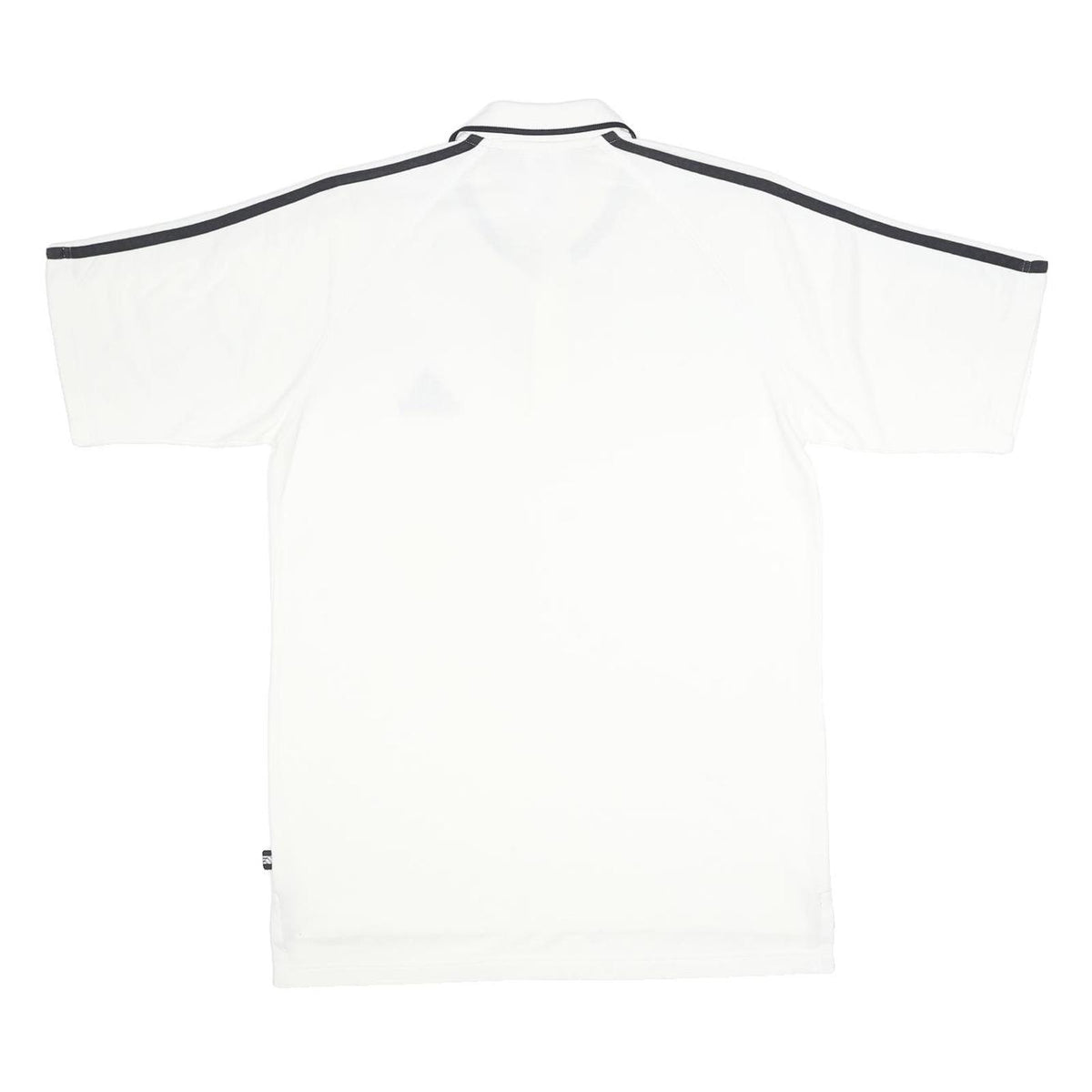 ADIDAS Mens White & Black Short Sleeve Classic Logo Polo Shirt M Cotton Blend