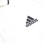 ADIDAS Mens White & Black Short Sleeve Classic Logo Polo Shirt M Cotton Blend