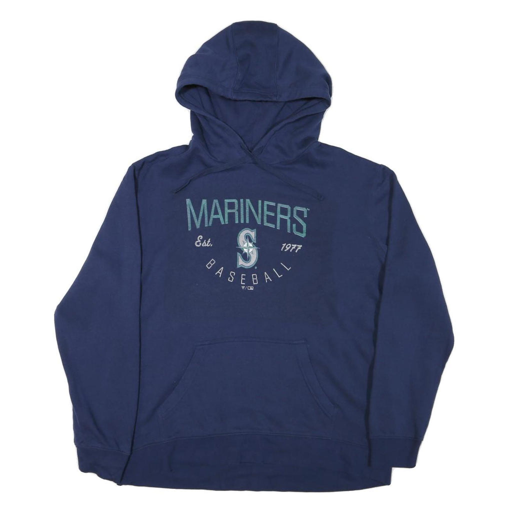 FANATICS Mens Navy Mariners Baseball Pullover Hoodie XL Sports Sweatshirt