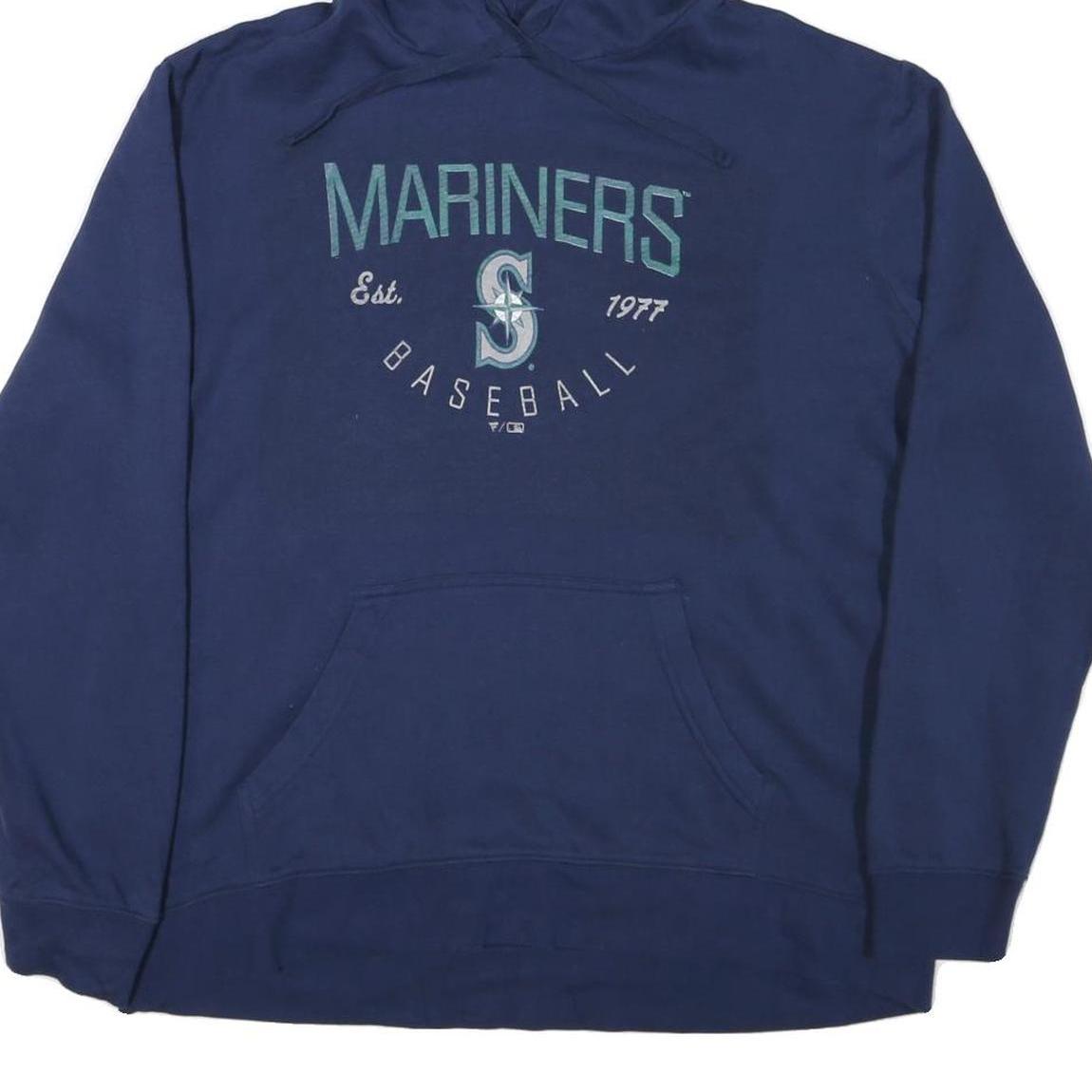 FANATICS Mens Navy Mariners Baseball Pullover Hoodie XL Sports Sweatshirt