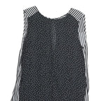 ZARA Womens Black & White Polka Dot & Stripe Sleeveless Top S Lightweight