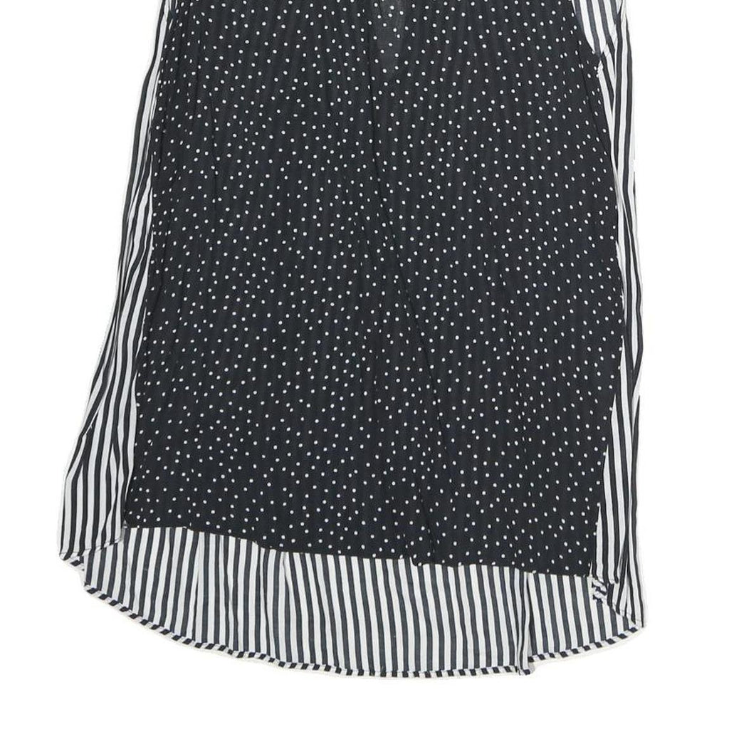 ZARA Womens Black & White Polka Dot & Stripe Sleeveless Top S Lightweight