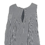 ZARA Womens Black & White Polka Dot & Stripe Sleeveless Top S Lightweight