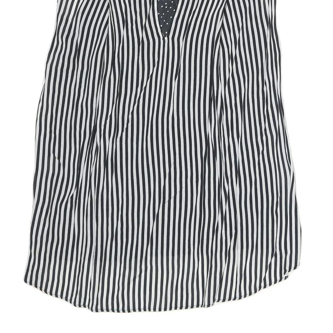 ZARA Womens Black & White Polka Dot & Stripe Sleeveless Top S Lightweight