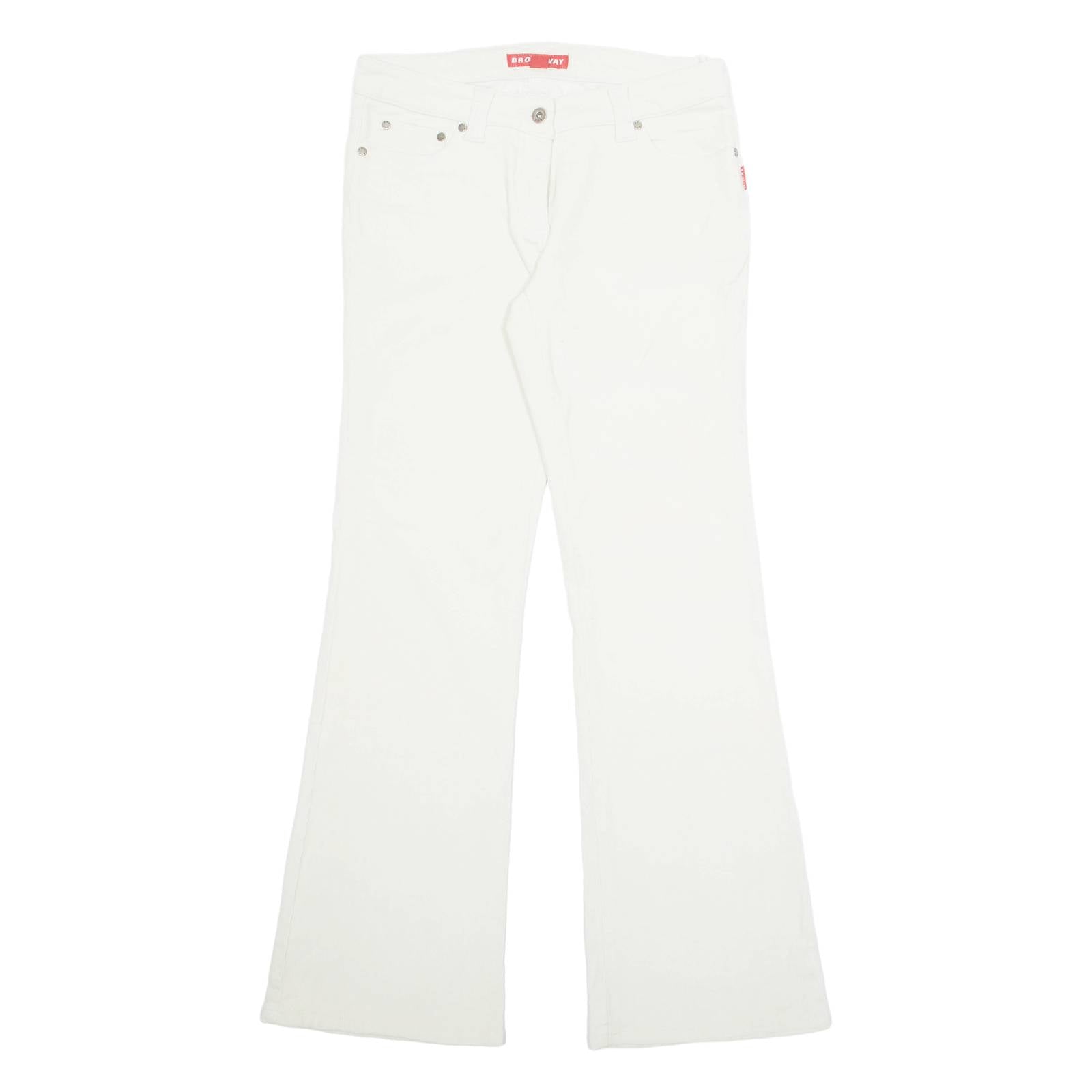 BROADWAY Womens Corduroy Trousers Beige Regular Bootcut W30 L31