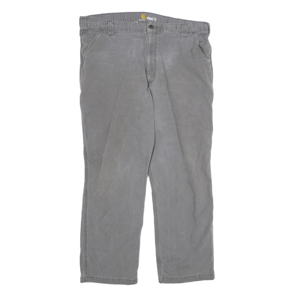 CARHARTT Mens Cotton Grey Relaxed Fit Straight Trousers W40 L32 Durable Workwear