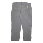 CARHARTT Mens Cotton Grey Relaxed Fit Straight Trousers W40 L32 Durable Workwear