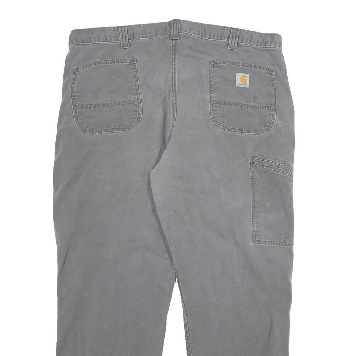 CARHARTT Mens Cotton Grey Relaxed Fit Straight Trousers W40 L32 Durable Workwear