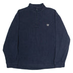 CHAPS Mens Jumper Blue 1/4 Zip Tight Knit XL