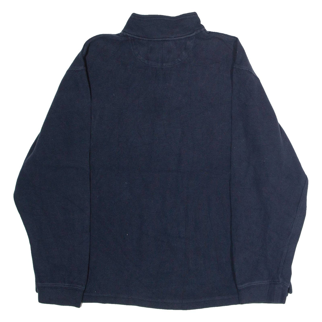CHAPS Mens Jumper Blue 1/4 Zip Tight Knit XL