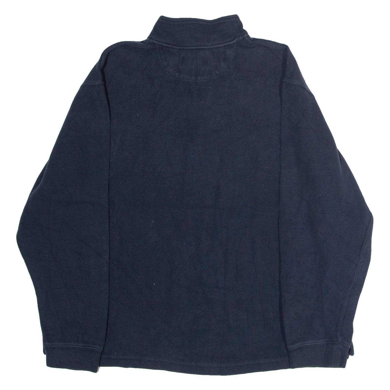 CHAPS Mens Jumper Blue 1/4 Zip Tight Knit XL