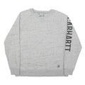 CARHARTT Boys Grey Crew Neck Logo Sleeve Pullover XL Cotton Blend Long Sleeve