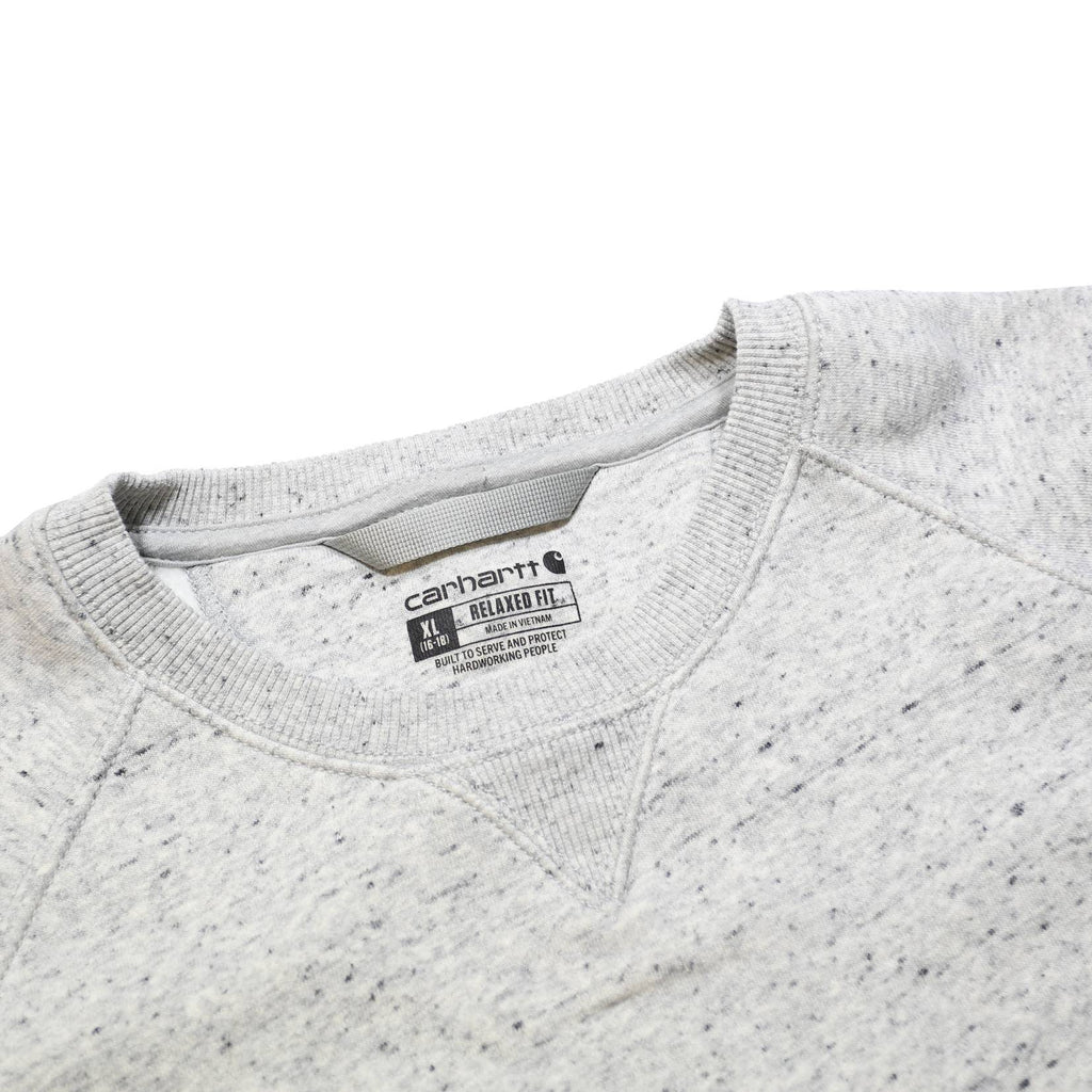 CARHARTT Boys Grey Crew Neck Logo Sleeve Pullover XL Cotton Blend Long Sleeve
