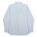 TOMMY HILFIGER Mens Blue & White Striped Shirt L Long Sleeve Cotton Classic Fit