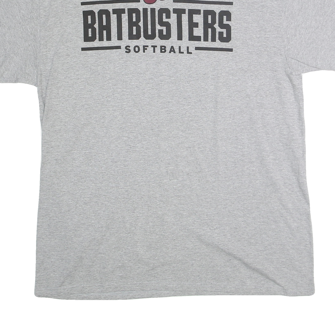 GILDEN Mens Grey Batbusters Softball Graphic T-Shirt L Short Sleeve Crew Neck