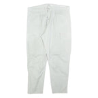 ZARA Mens Cotton Blend Slim Light Grey Trousers W36 L28 Cargo Pocket Zip Closure