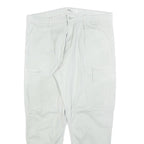 ZARA Mens Cotton Blend Slim Light Grey Trousers W36 L28 Cargo Pocket Zip Closure