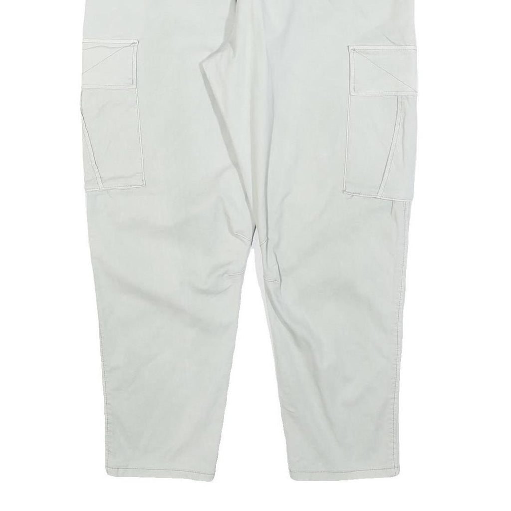 ZARA Mens Cotton Blend Slim Light Grey Trousers W36 L28 Cargo Pocket Zip Closure