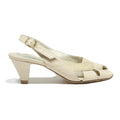 LADY DOC Womens Slingback Peep Toe Leather Cream UK 2 Elegant Comfort