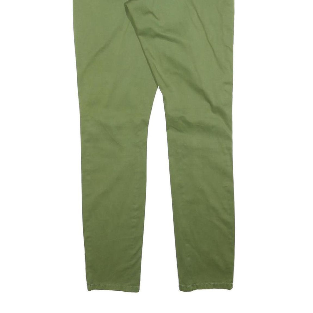 SILVIAN HEACH Womens Cotton Blend Green Slim Skinny Trousers W32 L32 Stylish Zip