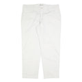 LEE Womens Cotton Blend White Relaxed Straight Trousers W40 L30 Casual Work