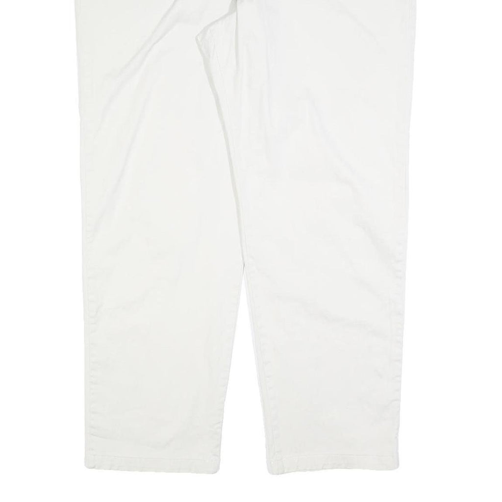 LEE Womens Cotton Blend White Relaxed Straight Trousers W40 L30 Casual Work