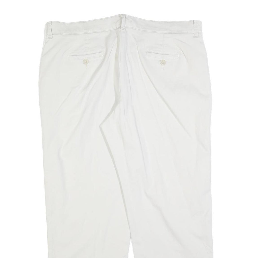 LEE Womens Cotton Blend White Relaxed Straight Trousers W40 L30 Casual Work