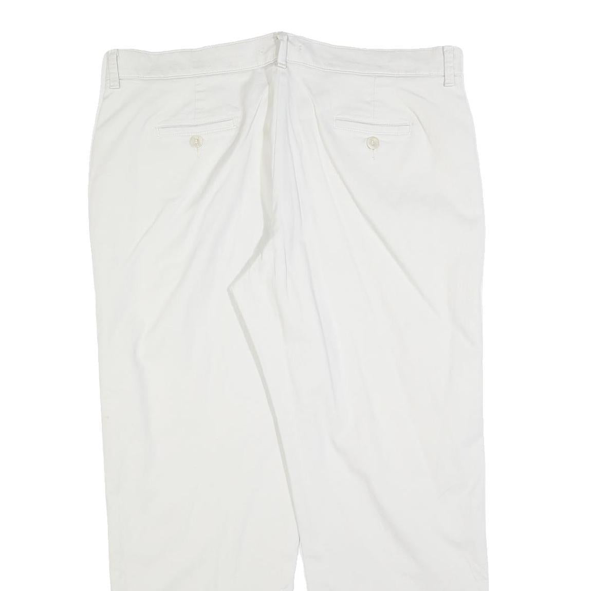 LEE Womens Cotton Blend White Relaxed Straight Trousers W40 L30 Casual Work