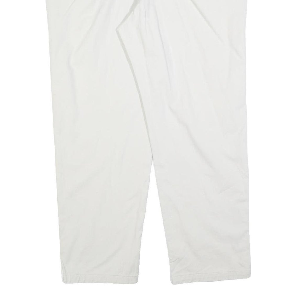 LEE Womens Cotton Blend White Relaxed Straight Trousers W40 L30 Casual Work