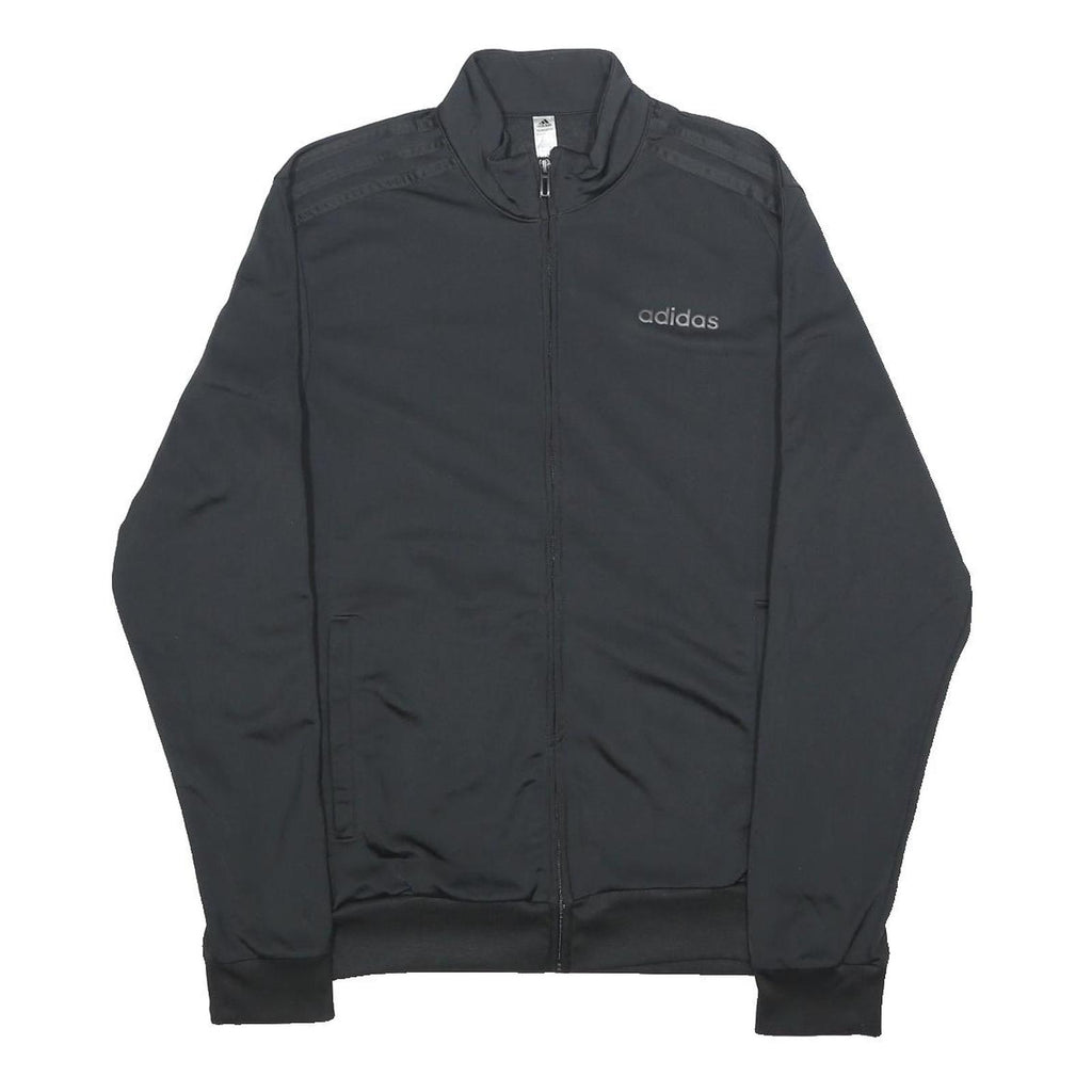 ADIDAS Mens Black Jacket S Polyester Zip Track Three Stripes Sportswear