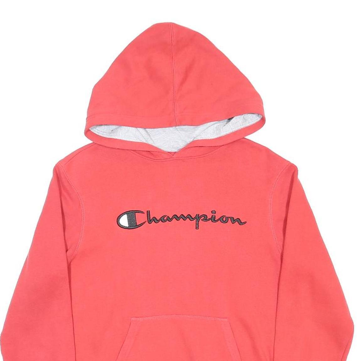 CHAMPION Boys Red Pullover Hoodie XL Embroidered Logo Casual Sweatshirt