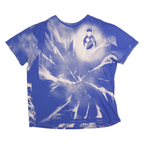 NIKE Womens Blue & White Graphic T-Shirt 2XL Short Sleeve Crew Neck Casual