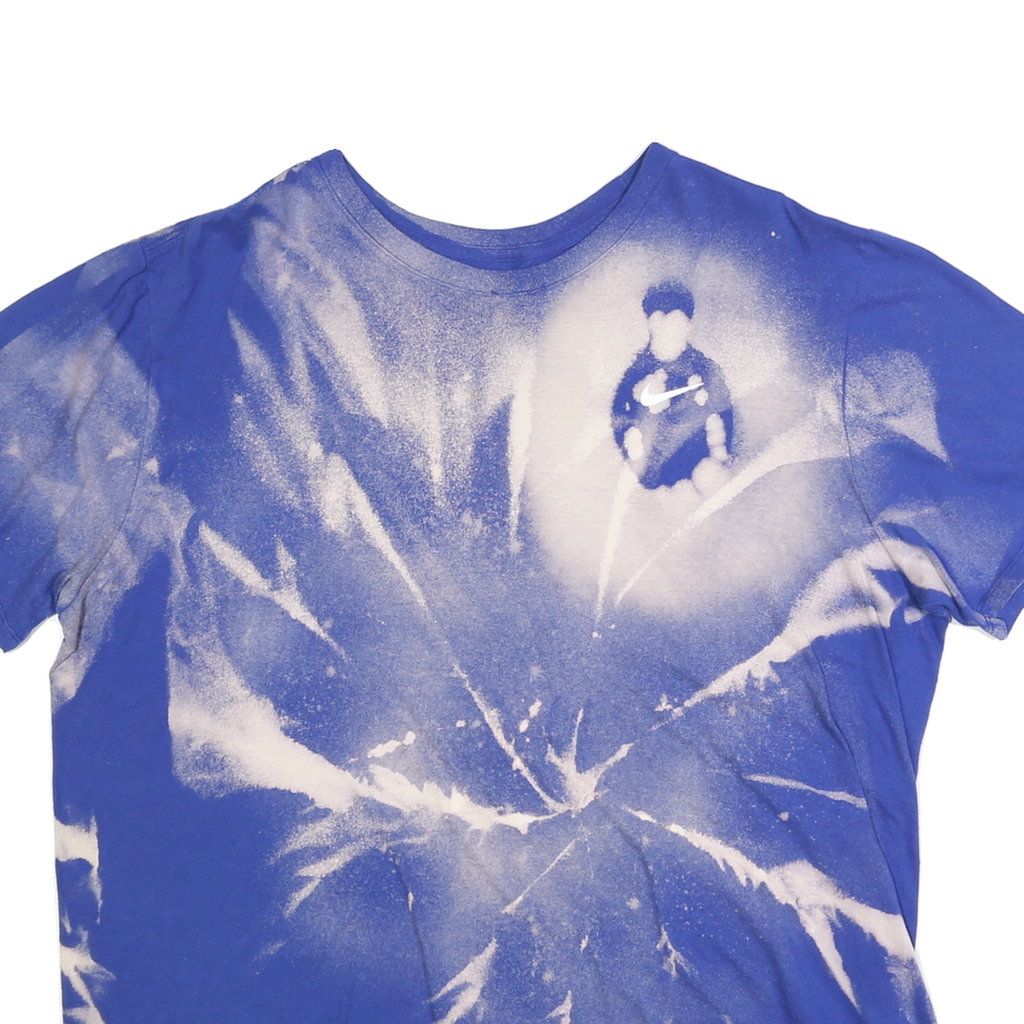 NIKE Womens Blue & White Graphic T-Shirt 2XL Short Sleeve Crew Neck Casual