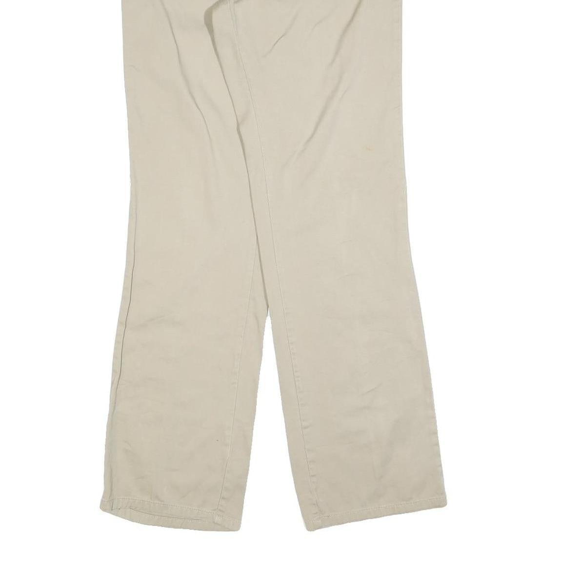 DICKIES Womens Relaxed Beige Cotton Blend Trousers W28 L32 Classic Zip