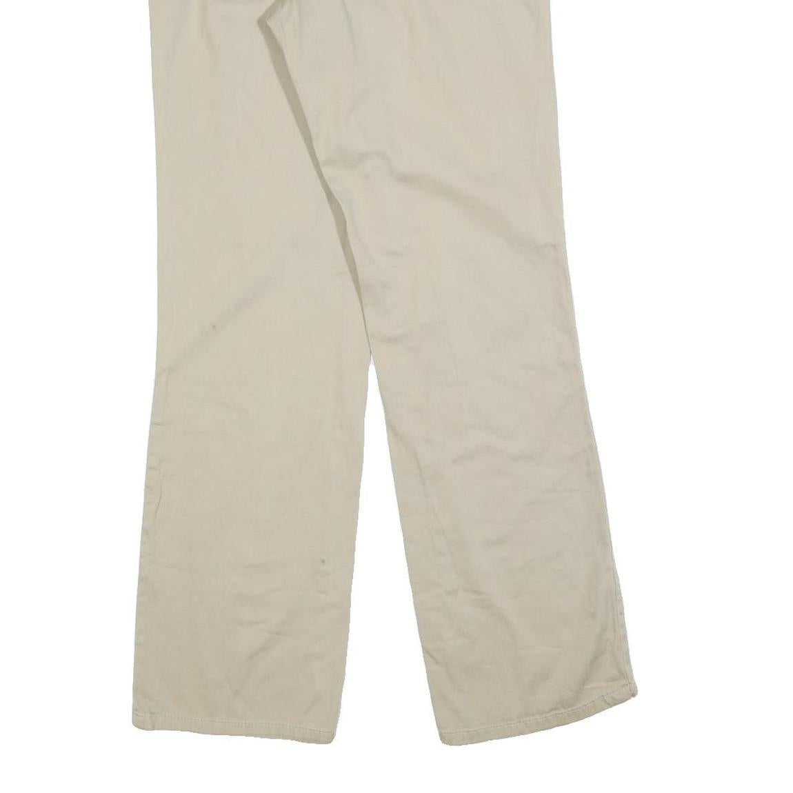 DICKIES Womens Relaxed Beige Cotton Blend Trousers W28 L32 Classic Zip