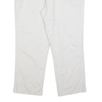 Womens Relaxed Fit White Linen Blend Trousers W38 L28 Comfortable Casual Elastic