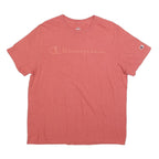 CHAMPION Mens Red Jersey L Short Sleeve Crew Neck Logo T-Shirt Casual