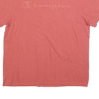 CHAMPION Mens Red Jersey L Short Sleeve Crew Neck Logo T-Shirt Casual