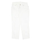 TRUSSARDI Womens White Regular Fit Straight Denim Jeans Cotton Blend Zip W30 L25