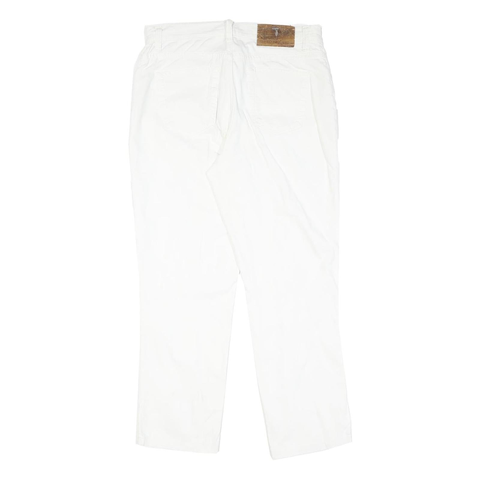 TRUSSARDI Womens White Regular Fit Straight Denim Jeans Cotton Blend Zip W30 L25