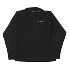 BERGHAUS Mens Black Outdoor Pullover Plain Crew Neck Basic Knit S Zip Up Fleece