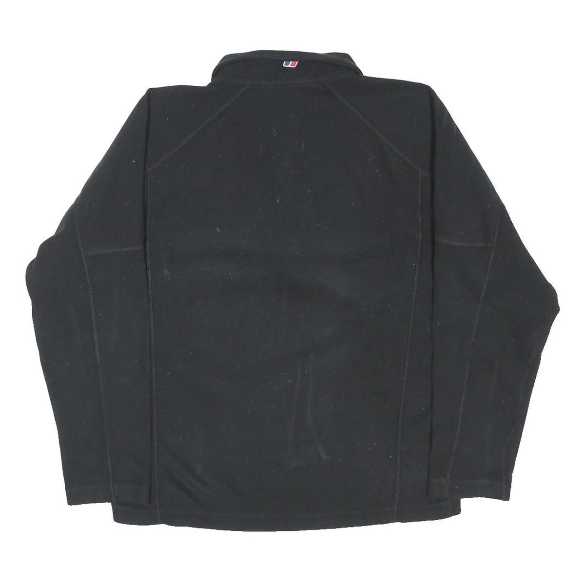 BERGHAUS Mens Black Outdoor Pullover Plain Crew Neck Basic Knit S Zip Up Fleece