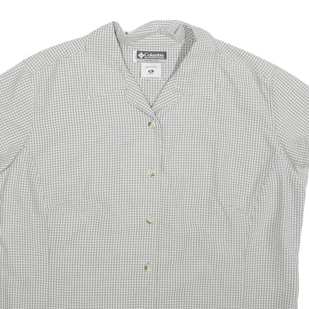 COLUMBIA Womens Grey Check Shirt XL Lightweight Button Shirt Casual