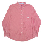 CHAPS Mens Shirt Red Striped Long Sleeve L