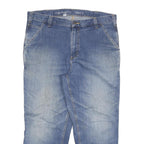CARHARTT Mens Relaxed Fit Blue Denim Relaxed Jeans W36 L26 Workwear Zip Closure