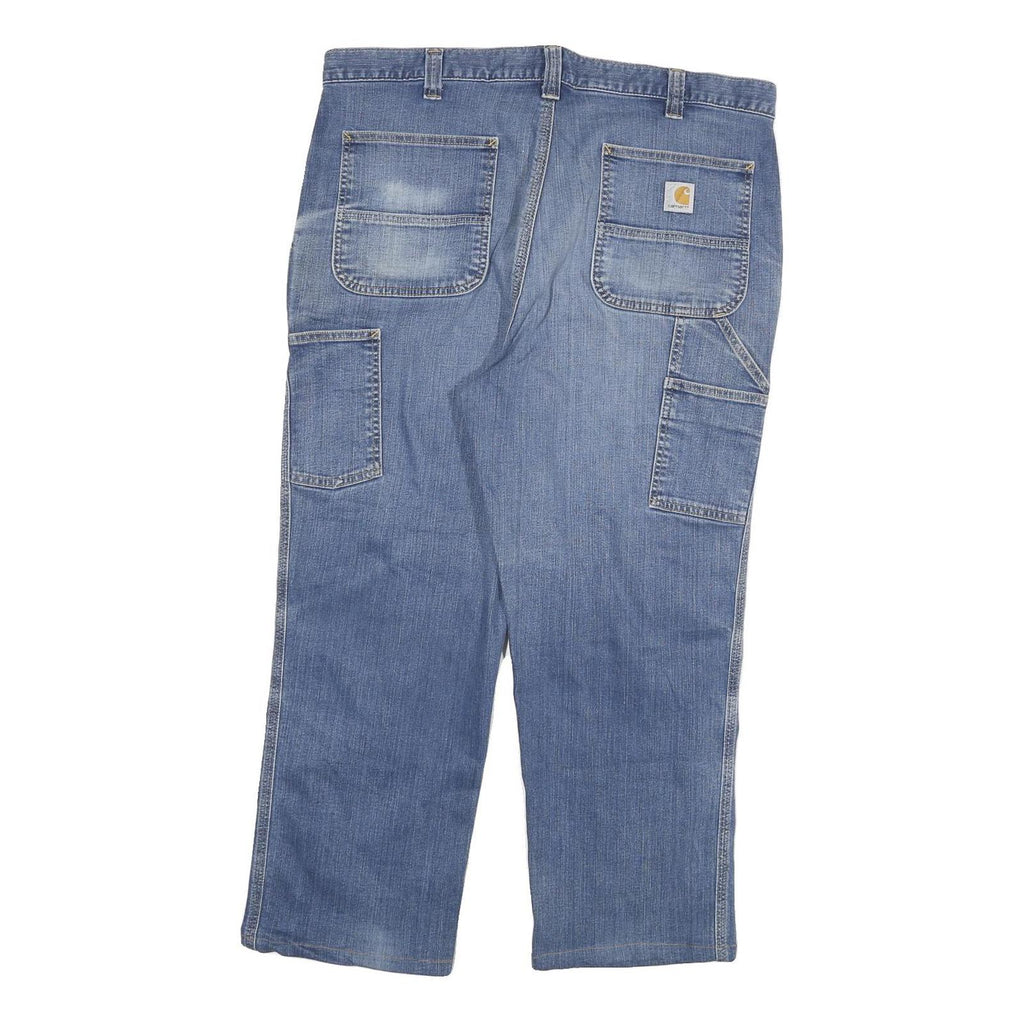 CARHARTT Mens Relaxed Fit Blue Denim Relaxed Jeans W36 L26 Workwear Zip Closure