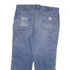 CARHARTT Mens Relaxed Fit Blue Denim Relaxed Jeans W36 L26 Workwear Zip Closure