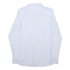 TOMMY HILFIGER Womens White Blue Stripe Shirt UK 8 Cotton Blend Long Sleeve